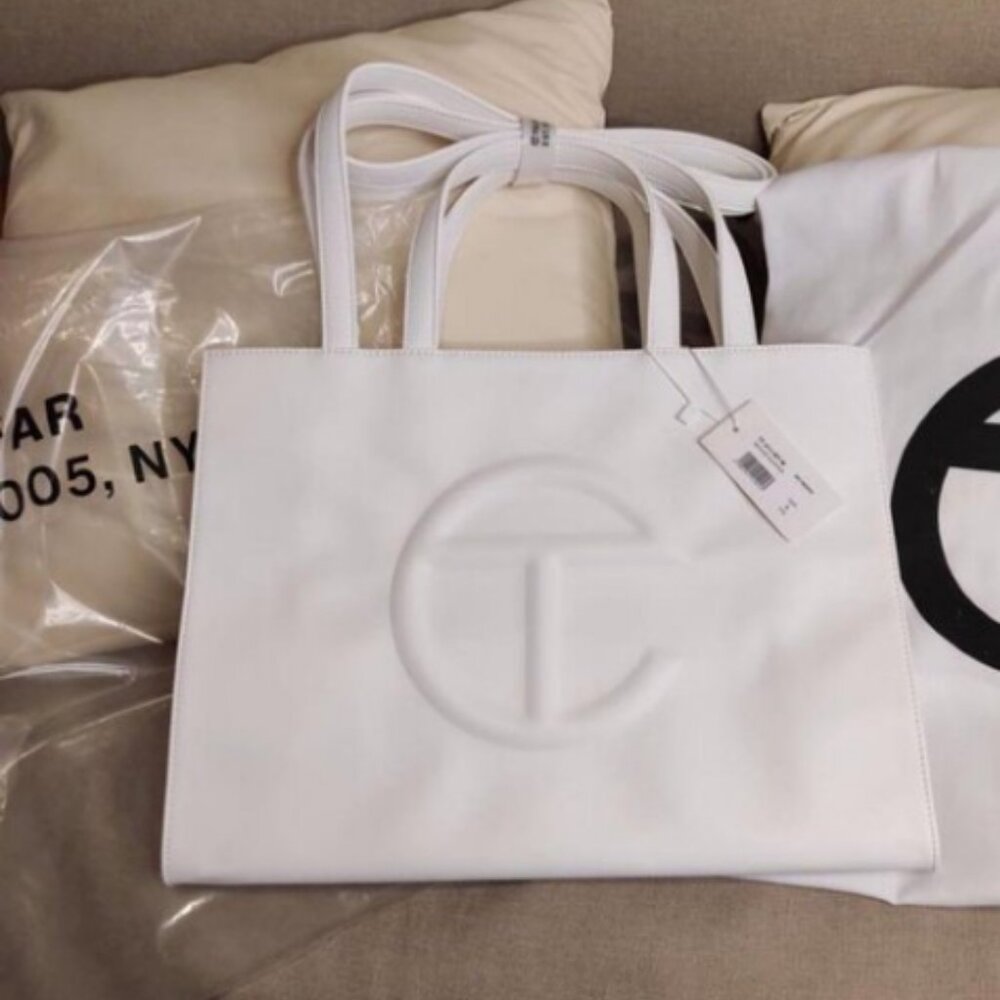 Telfar White Large Shopping Tote - Picture 3 of 5